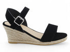 Women's Black Espadrille Wedge