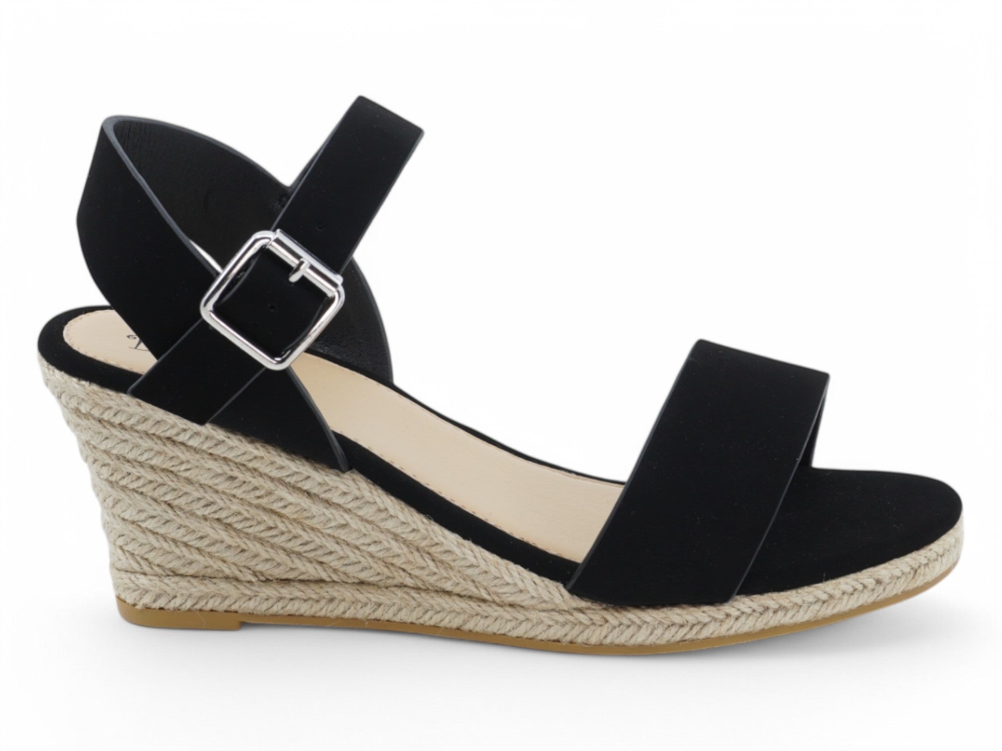 Women's Black Espadrille Wedge