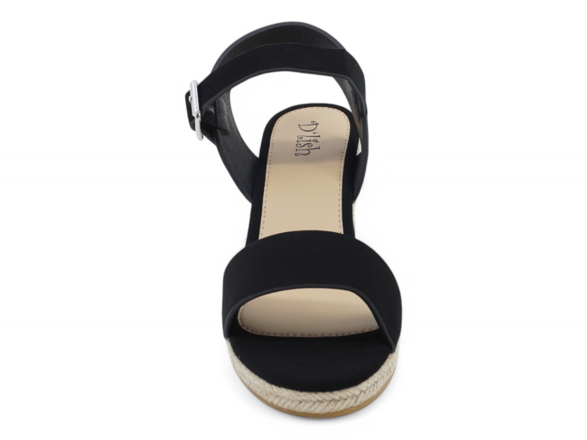 Women's Black Espadrille Wedge