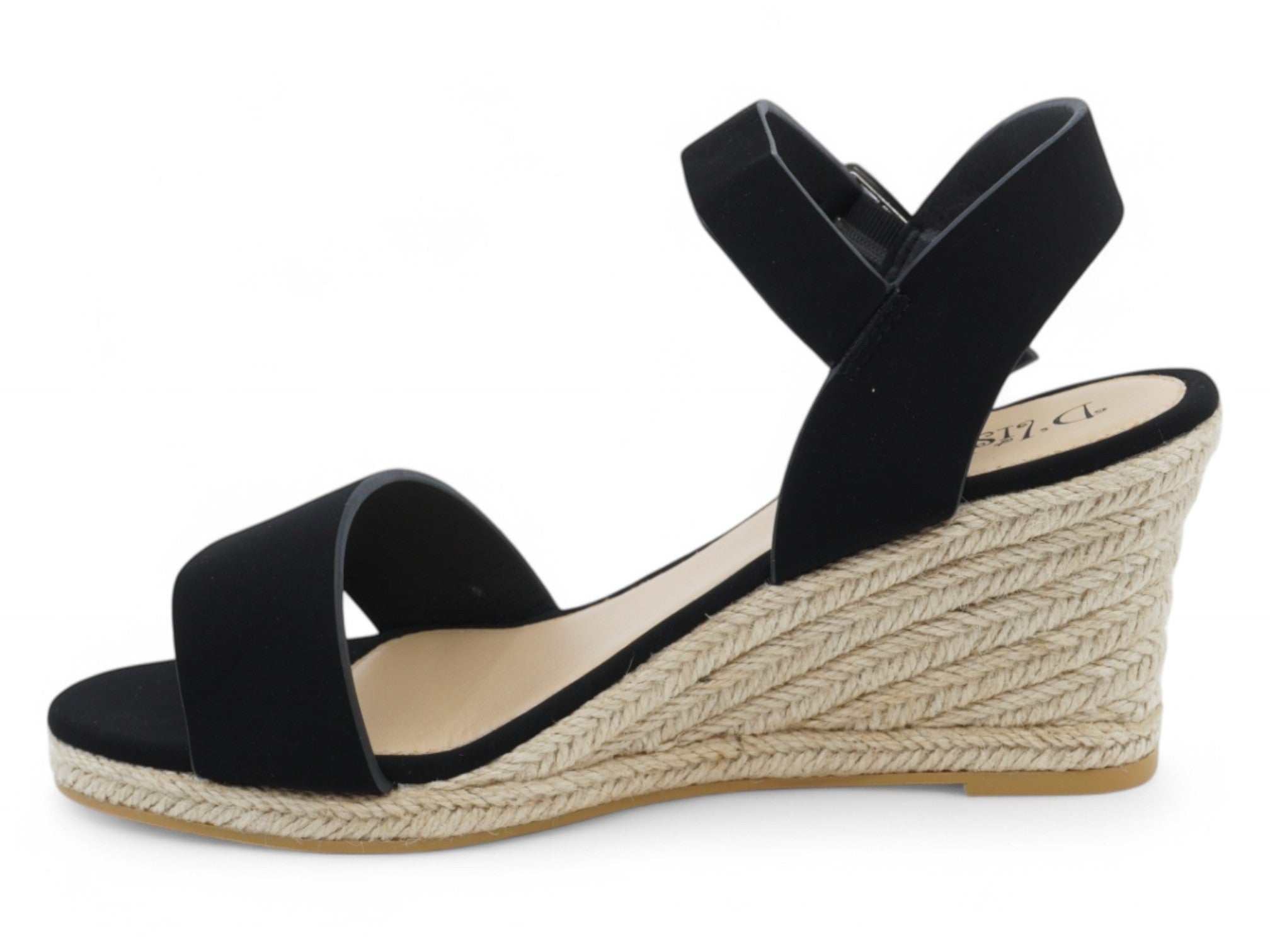 Women's Black Espadrille Wedge