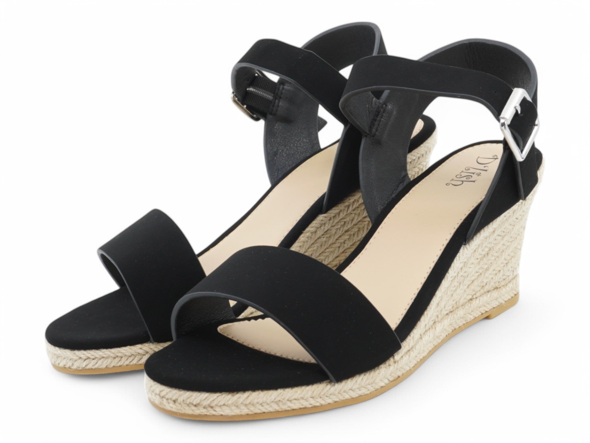 Women's Black Espadrille Wedge