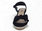 Women's Black Knotted Espadrille Wedge