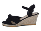 Women's Black Knotted Espadrille Wedge