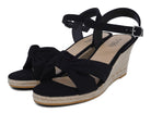 Women's Black Knotted Espadrille Wedge