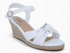 Women's White Knotted Espadrille Wedge