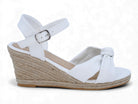 Women's White Knotted Espadrille Wedge
