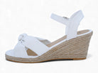 Women's White Knotted Espadrille Wedge