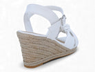 Women's White Knotted Espadrille Wedge