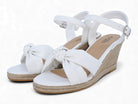 Women's White Knotted Espadrille Wedge
