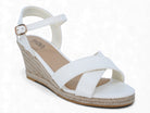 Women's White Faux Raffia Espadrille Wedge