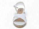 Women's White Faux Raffia Espadrille Wedge