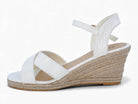 Women's White Faux Raffia Espadrille Wedge