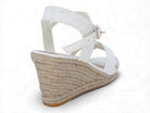 Women's White Faux Raffia Espadrille Wedge
