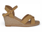 Women's Tan Faux Raffia Espadrille Wedge