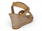 Women's Tan Faux Raffia Espadrille Wedge