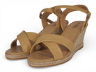Women's Tan Faux Raffia Espadrille Wedge
