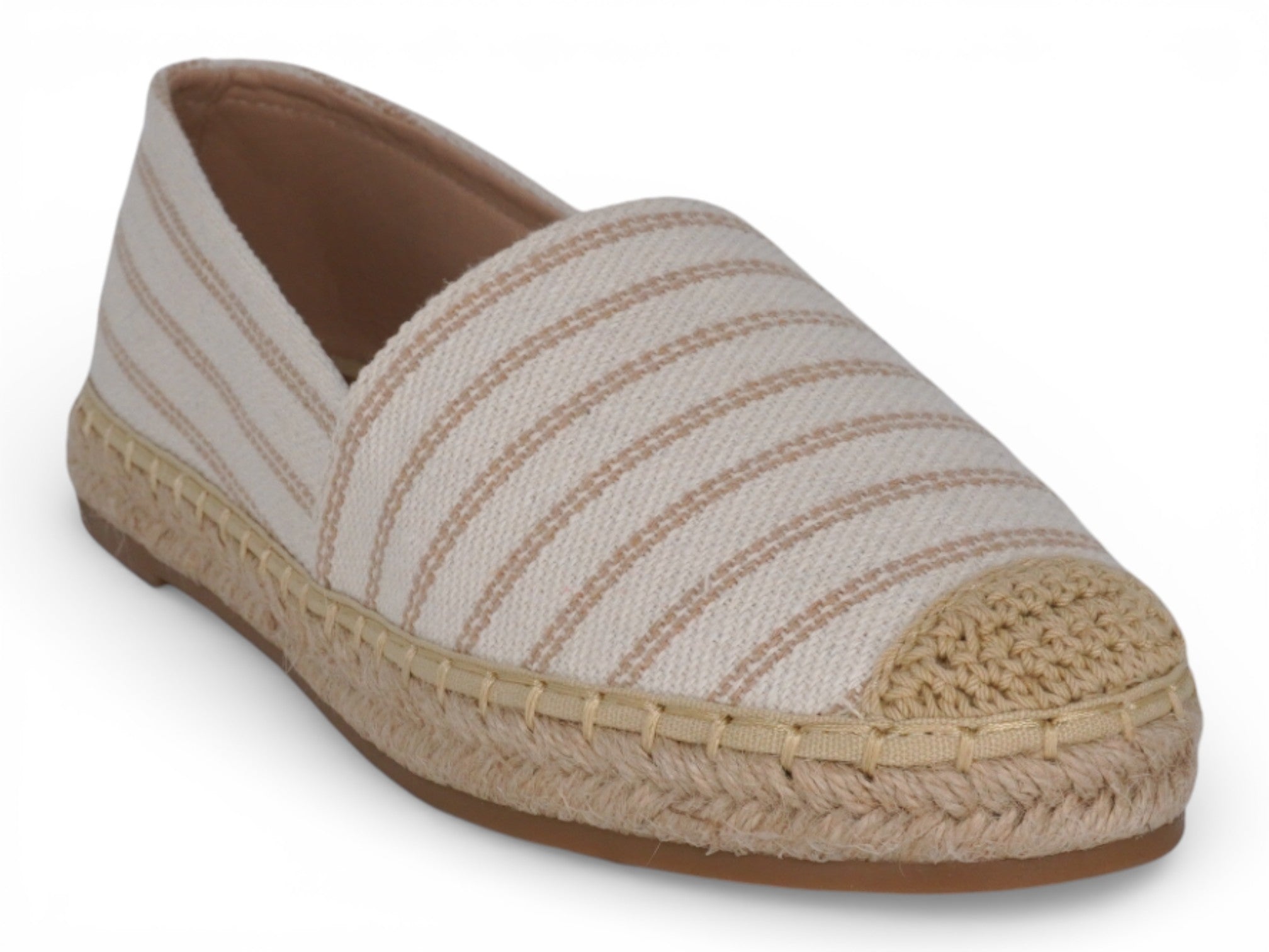 Women's Tan Striped Canvas Espadrille