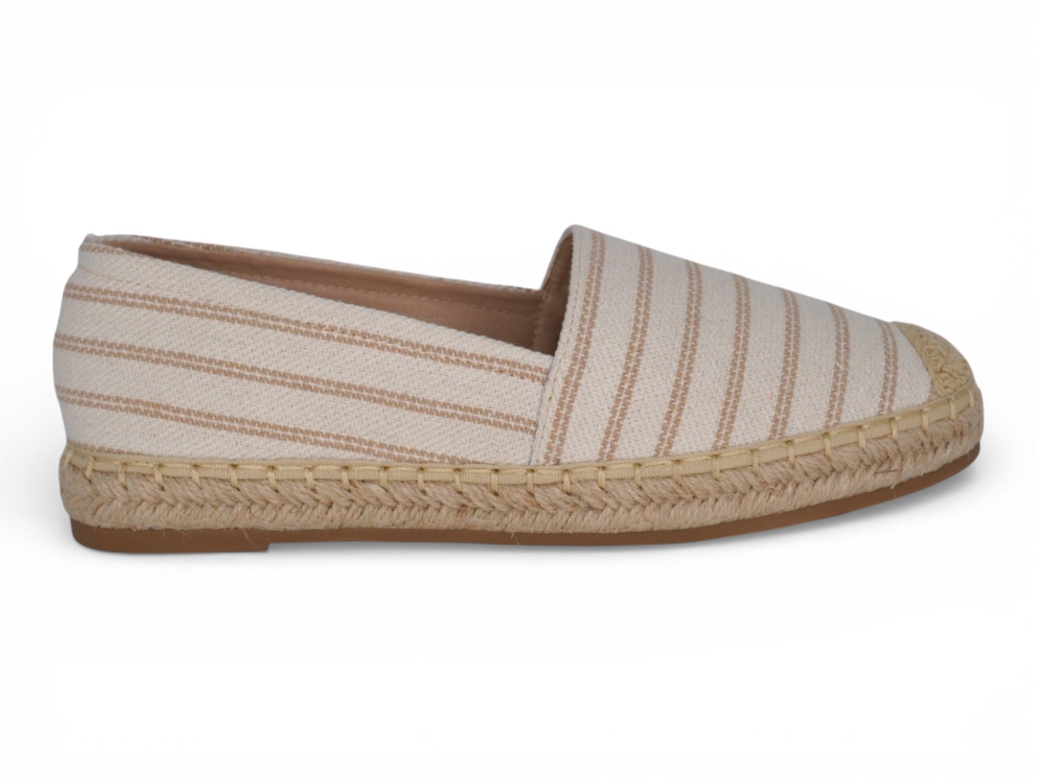 Women's Tan Striped Canvas Espadrille