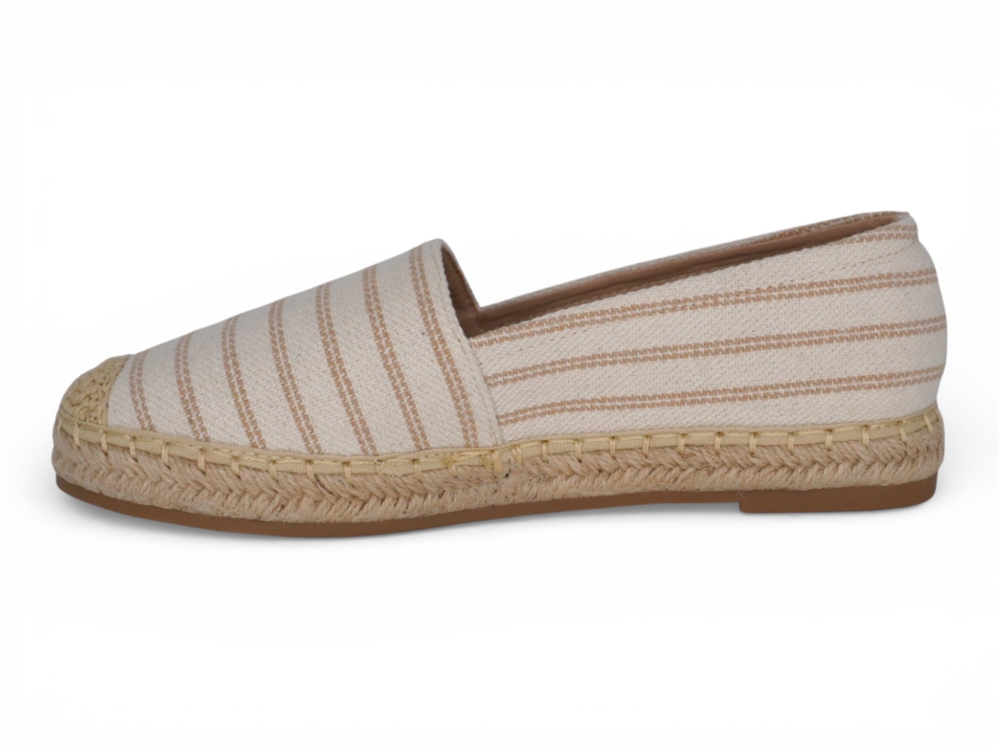 Women's Tan Striped Canvas Espadrille