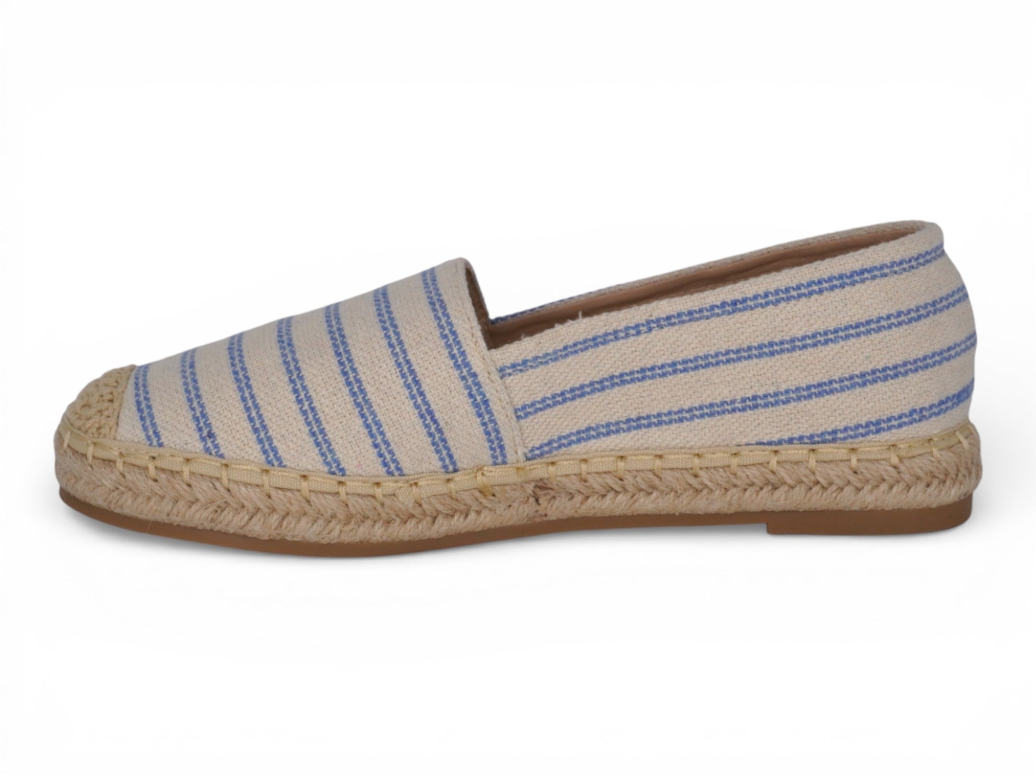 Women's Blue Striped Canvas Espadrille