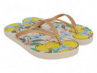 Women's Lemon Print Flip Flops