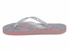 Women's Pink & White Butterfly Flip Flops