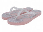 Women's Pink & White Butterfly Flip Flops