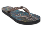 Women's Green & Gold Palm Print Flip Flops