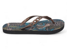 Women's Green & Gold Palm Print Flip Flops