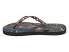 Women's Green & Gold Palm Print Flip Flops