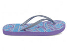 Women's Blue Leaf Print Flip Flops