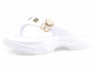 Women's White EVA Charm Platform Thong Sandal