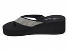 Women's Black Platform CZ Flip Flop