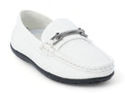 Boys' White Moccasin Slip On
