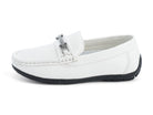 Boys' White Moccasin Slip On