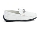 Boys' White Moccasin Slip On