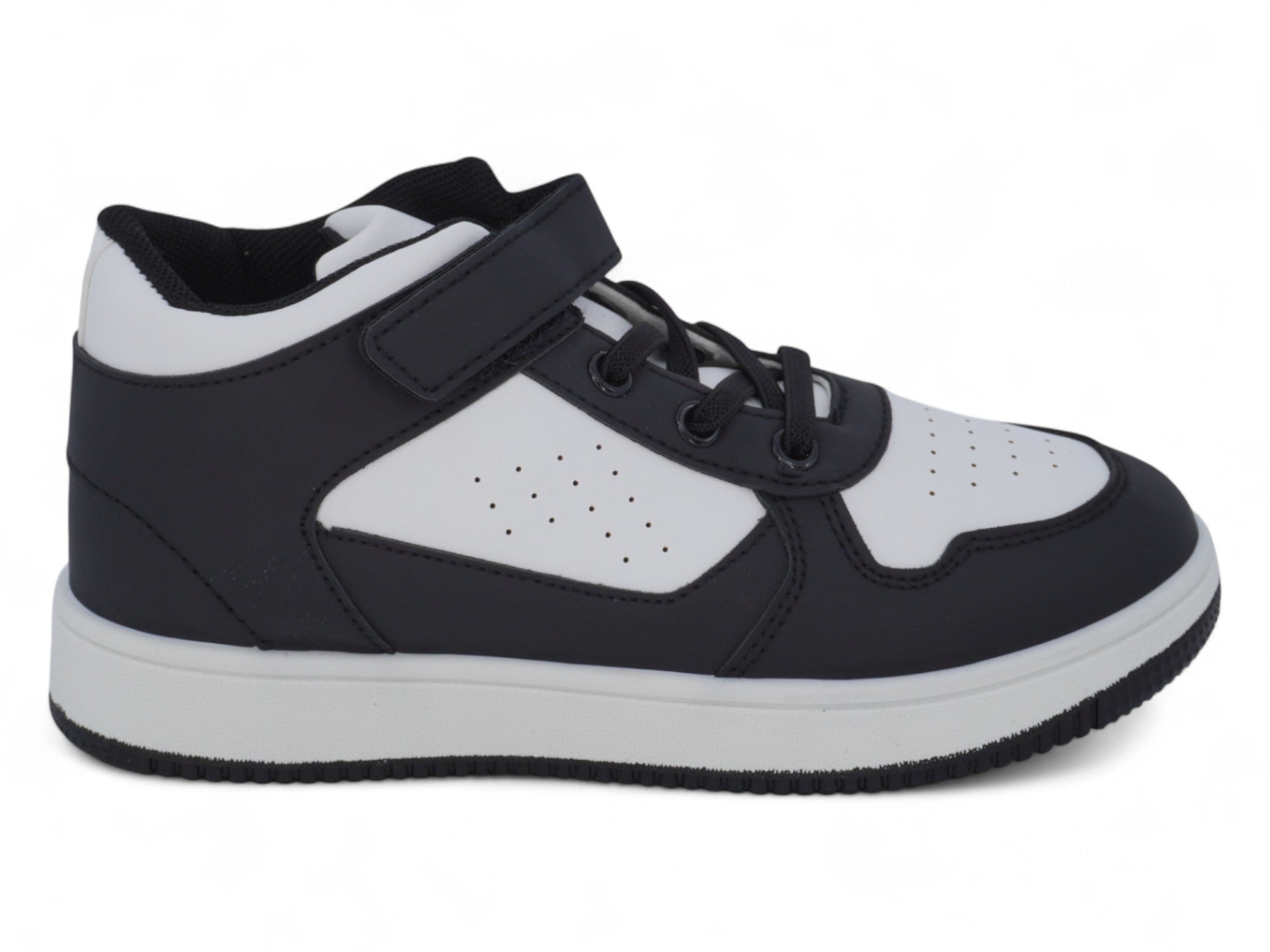 Toddler Black & White Mid Top Sneaker 2.0