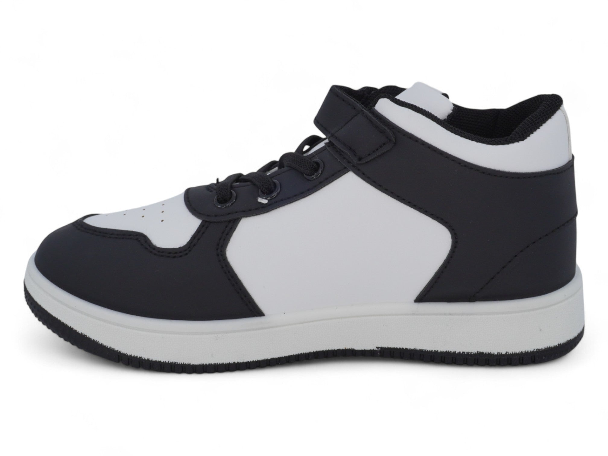 Toddler Black & White Mid Top Sneaker 2.0