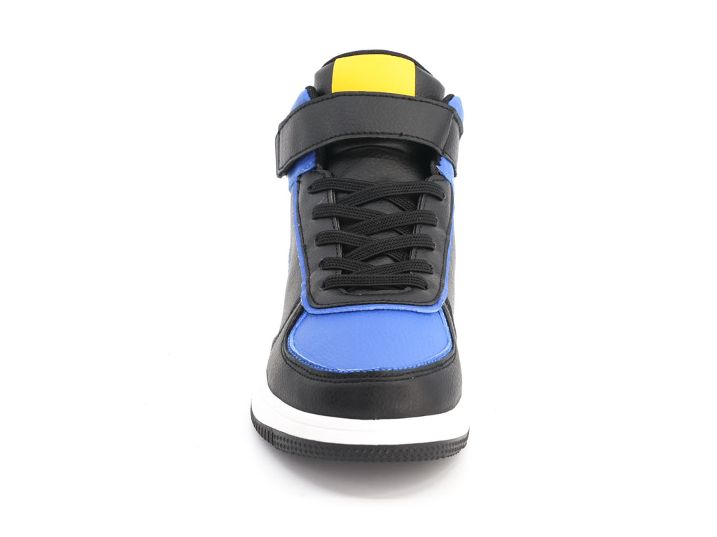 Toddler Black Blue & Yellow Mid Top