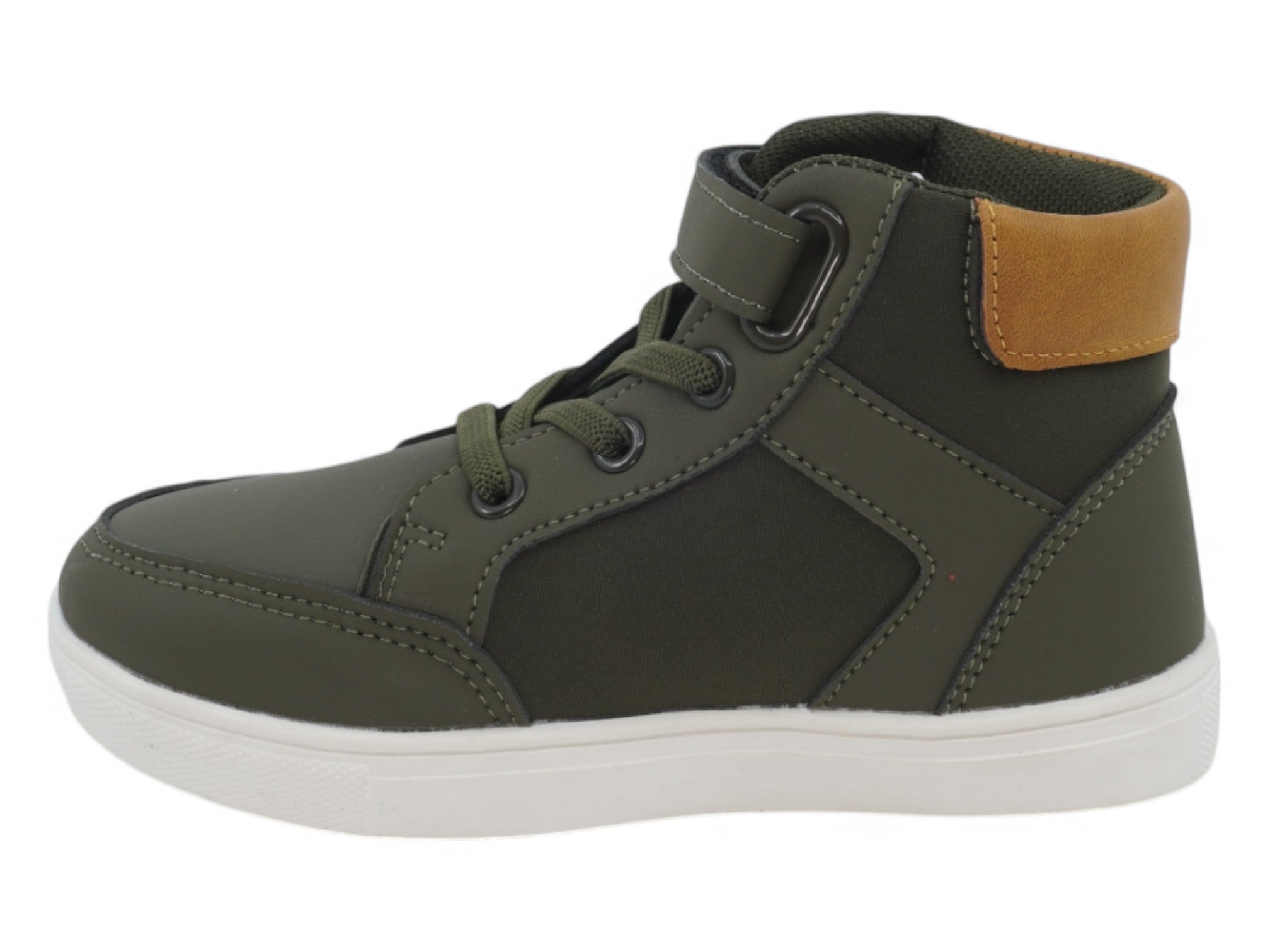 Toddler Olive & Beige High Top Sneaker