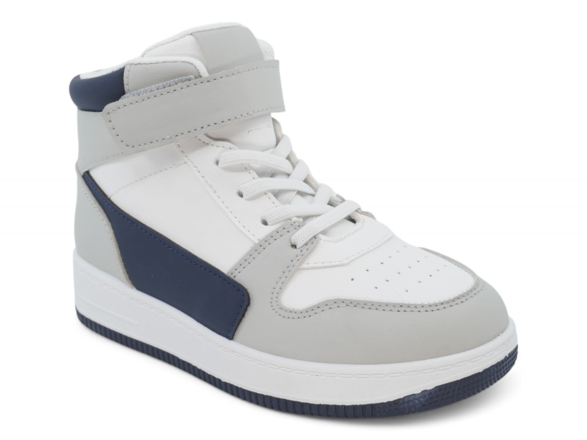 Toddler Navy & White Velcro High Top Sneaker