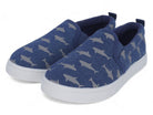 Toddler Blue Shark Canvas Slip On