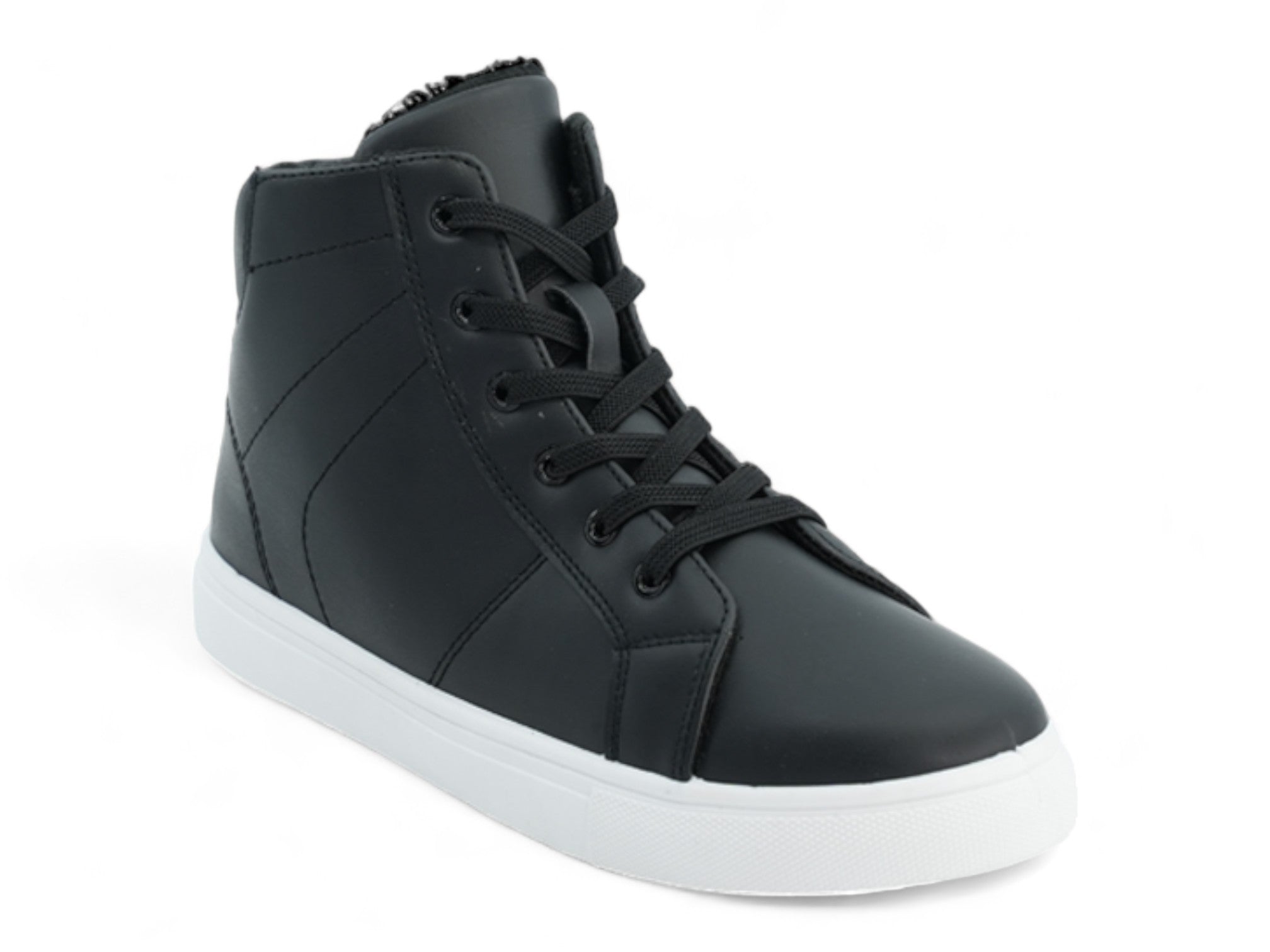 Boys' Black Fleece Lined High Top Sneaker