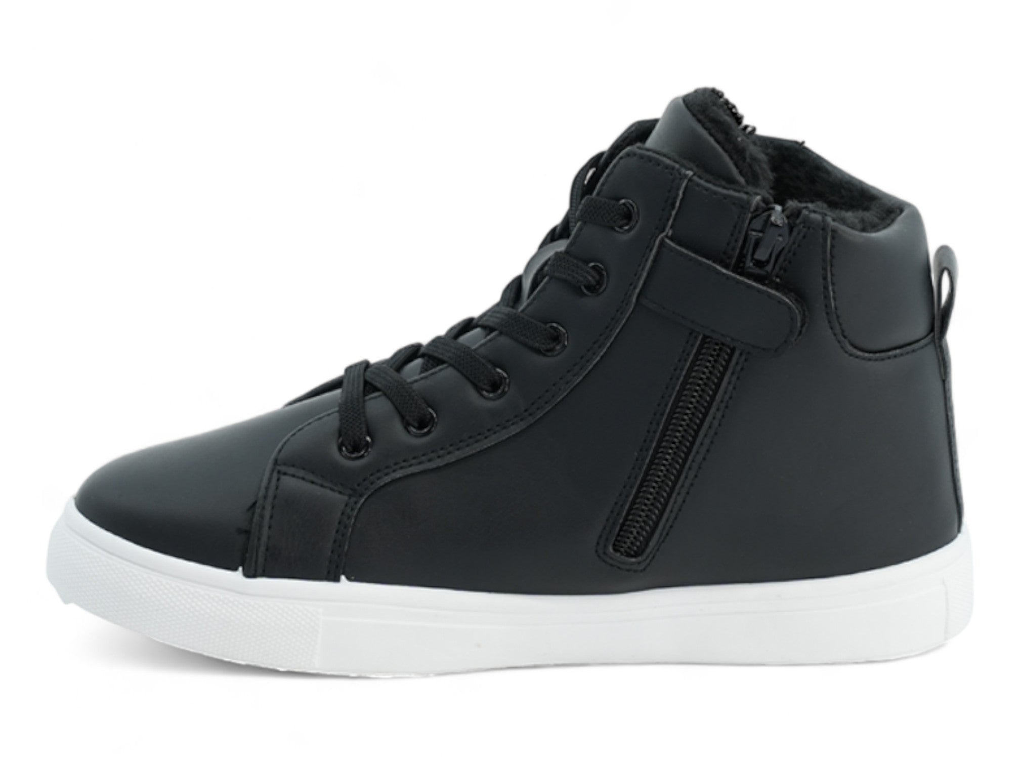 Boys' Black Fleece Lined High Top Sneaker