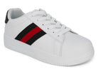 Boys' White Red Stripe Sneaker