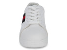 Boys' White Red Stripe Sneaker