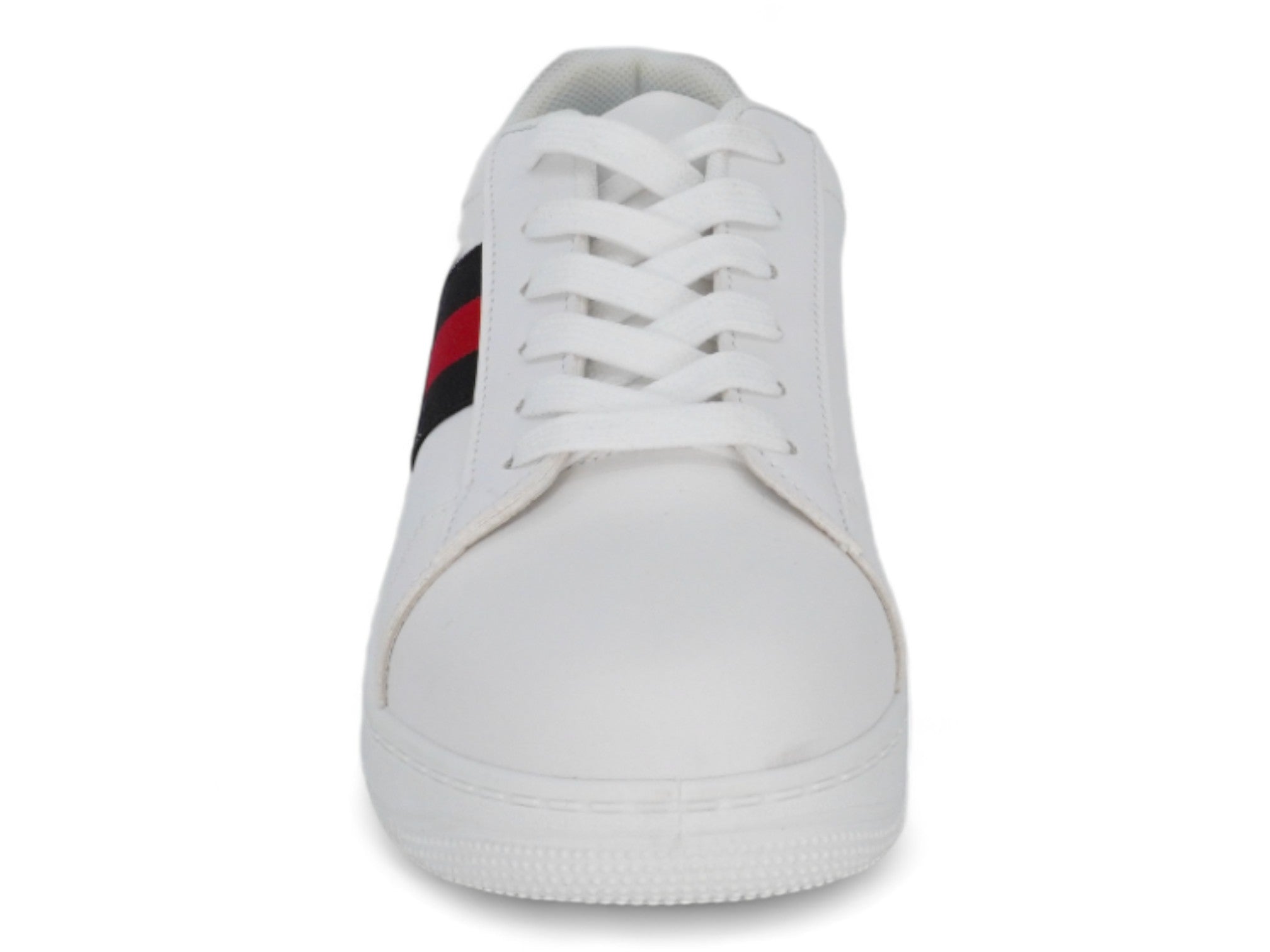 Boys' White Red Stripe Sneaker