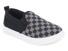 Boys' Black & Gray Checkered Slip On