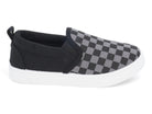Boys' Black & Gray Checkered Slip On