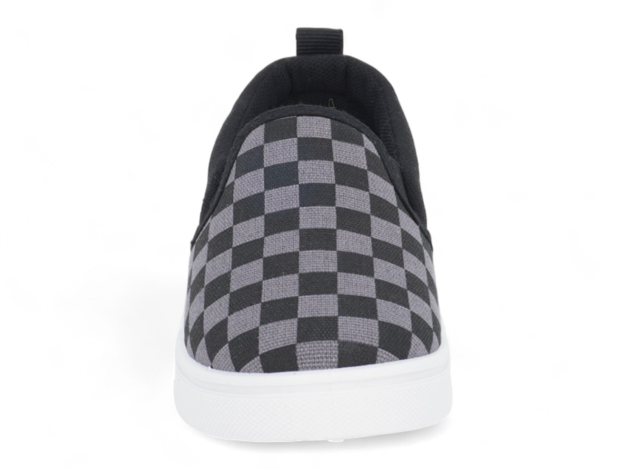 Boys' Black & Gray Checkered Slip On